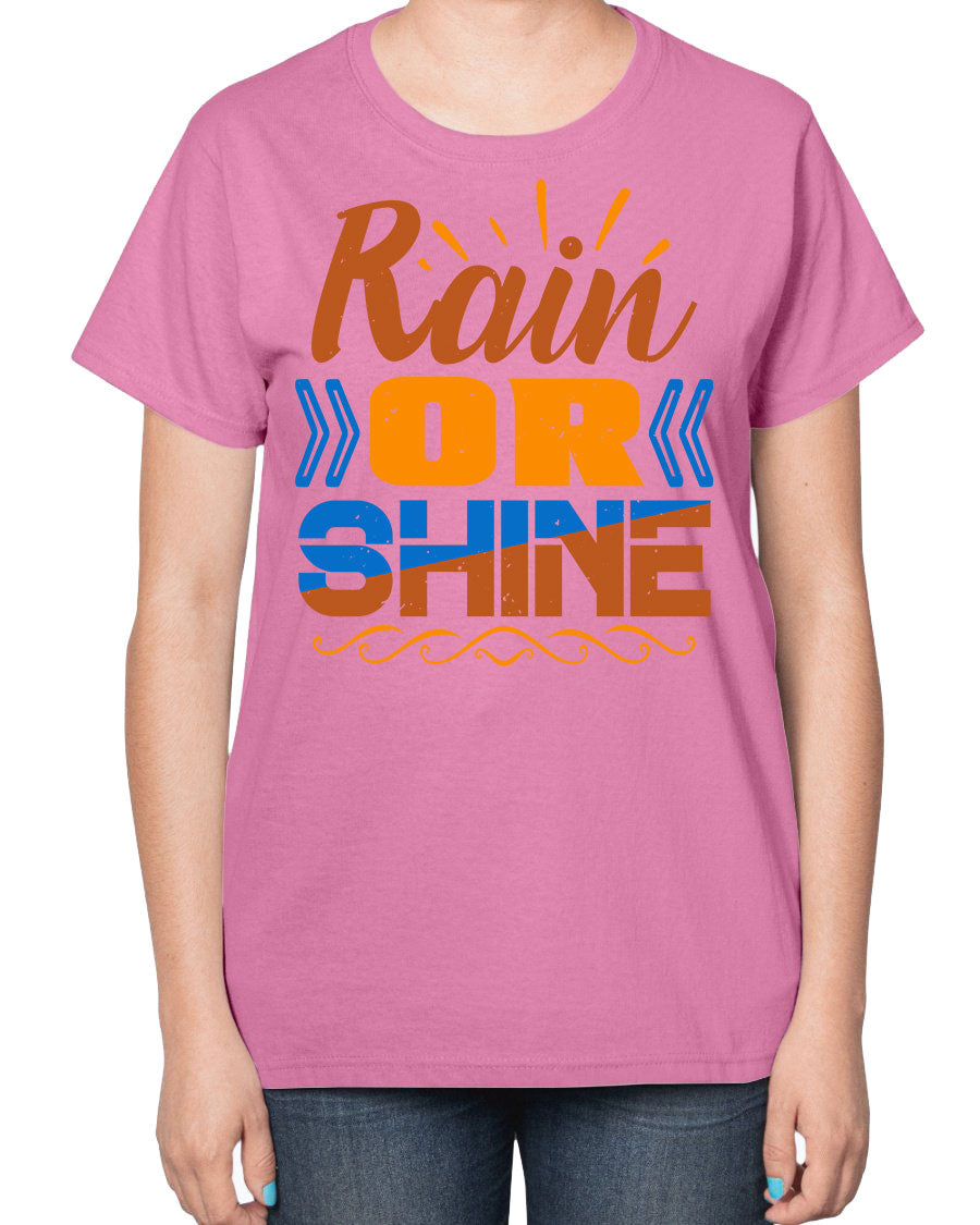 Rain or Shine-a Ladies T-Shirt featuring a contoured fit and feminine design, perfect for casual wear.