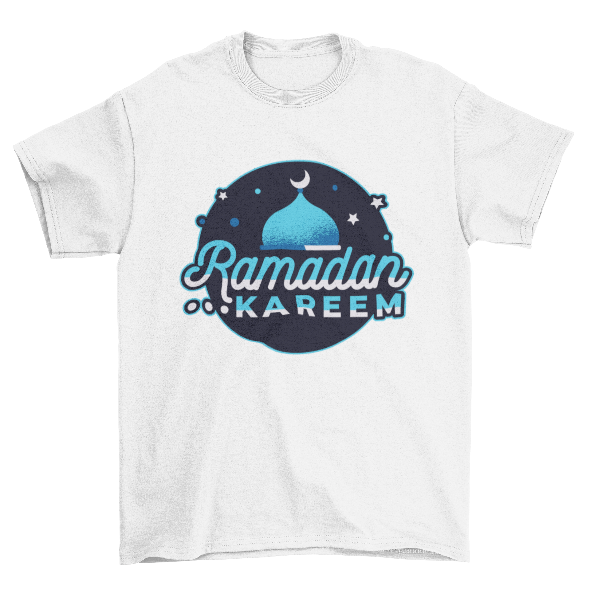 A stylish Ramadan T-Shirt featuring elegant 'Ramadan Kareem' lettering, perfect for celebrating the holy month.