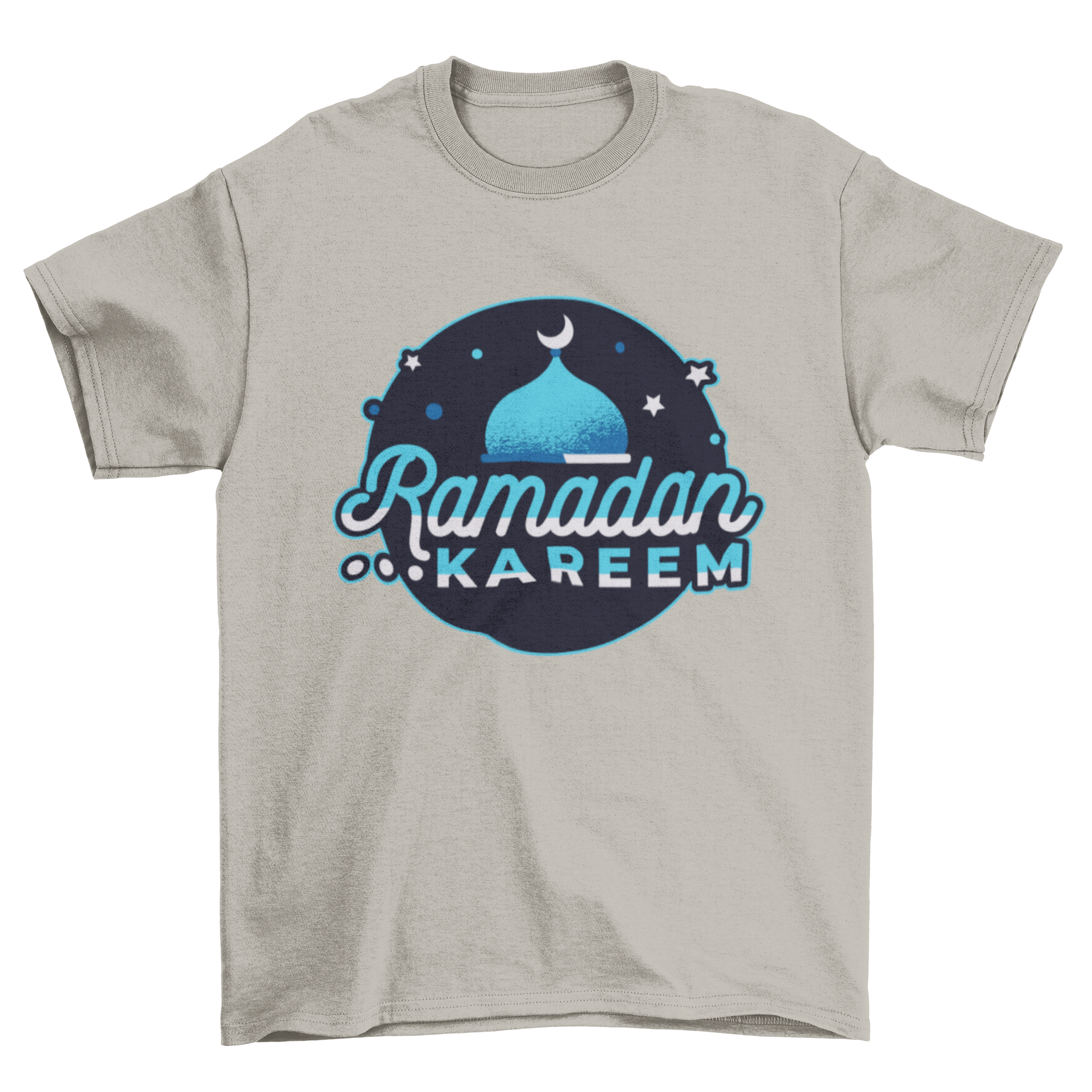 A stylish Ramadan T-Shirt featuring elegant 'Ramadan Kareem' lettering, perfect for celebrating the holy month.