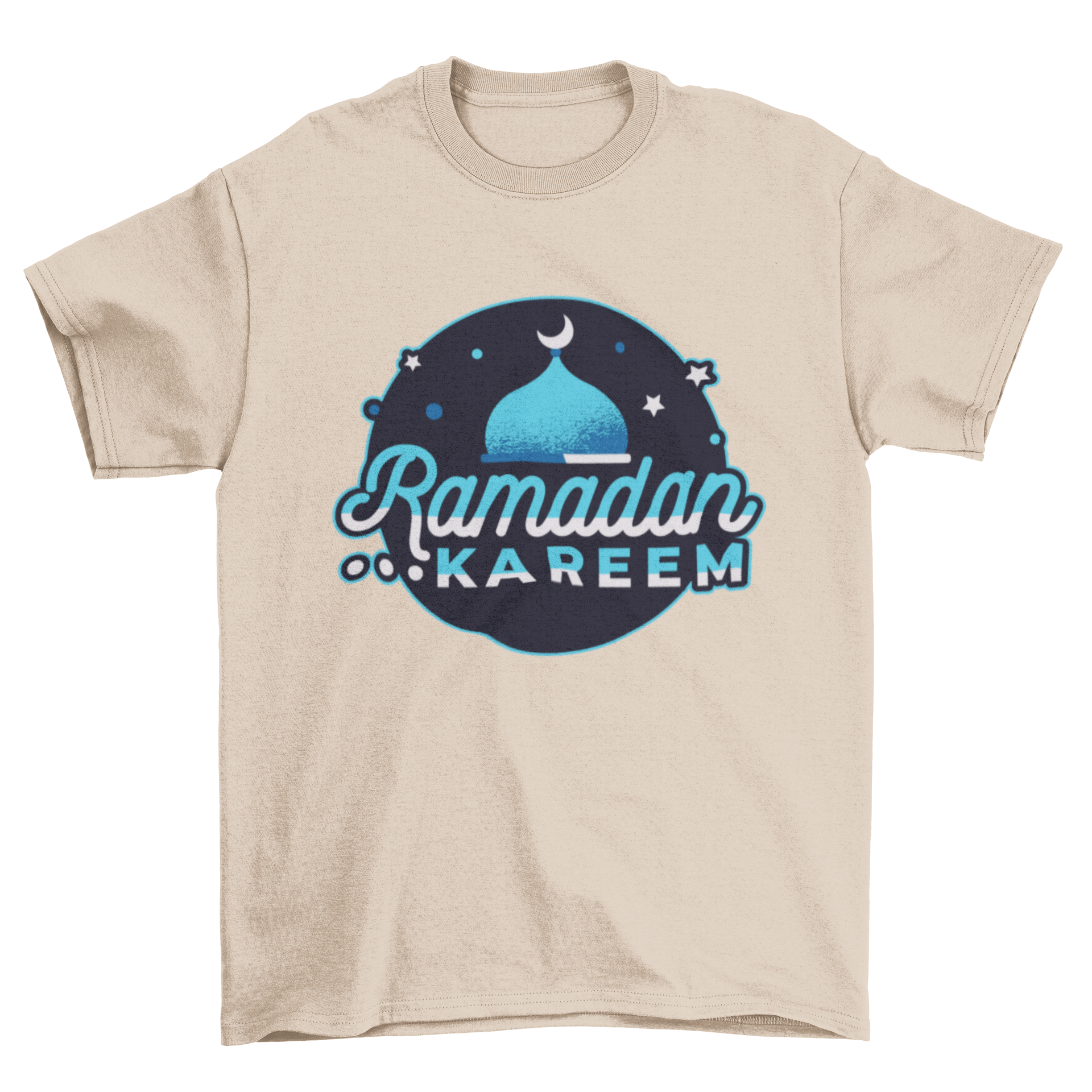 A stylish Ramadan T-Shirt featuring elegant 'Ramadan Kareem' lettering, perfect for celebrating the holy month.