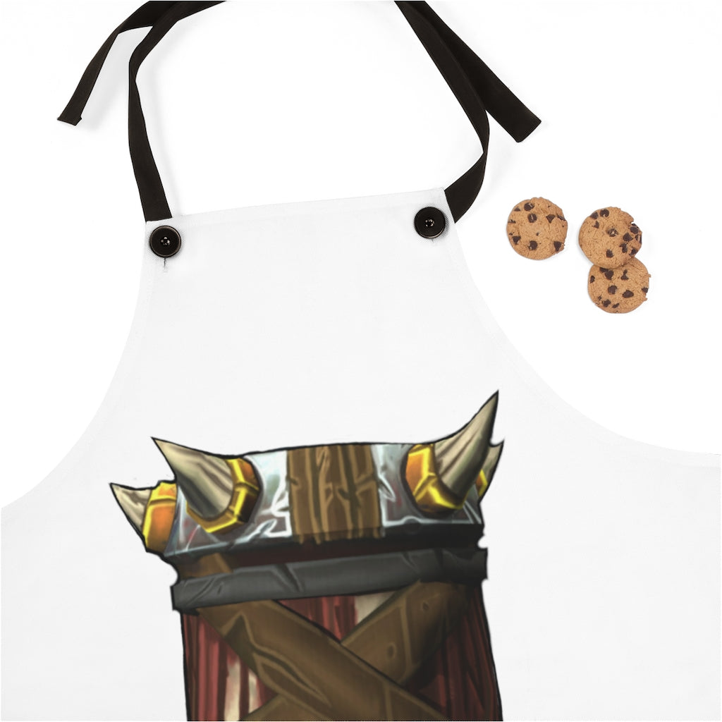 Raptor Barrel Apron made of durable polyester with black detachable twill straps, featuring a customizable one-sided print.