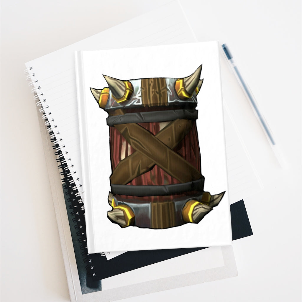 Raptor Barrel Journal - Blank with a colorful wraparound print and blank pages, perfect for creativity.