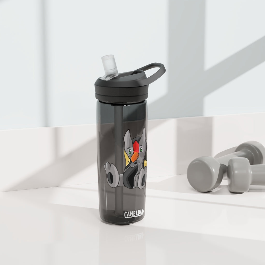 Raylow CamelBak Eddy® Water Bottle in 20oz and 25oz sizes, showcasing its durable Tritan™ material and spill-proof design.