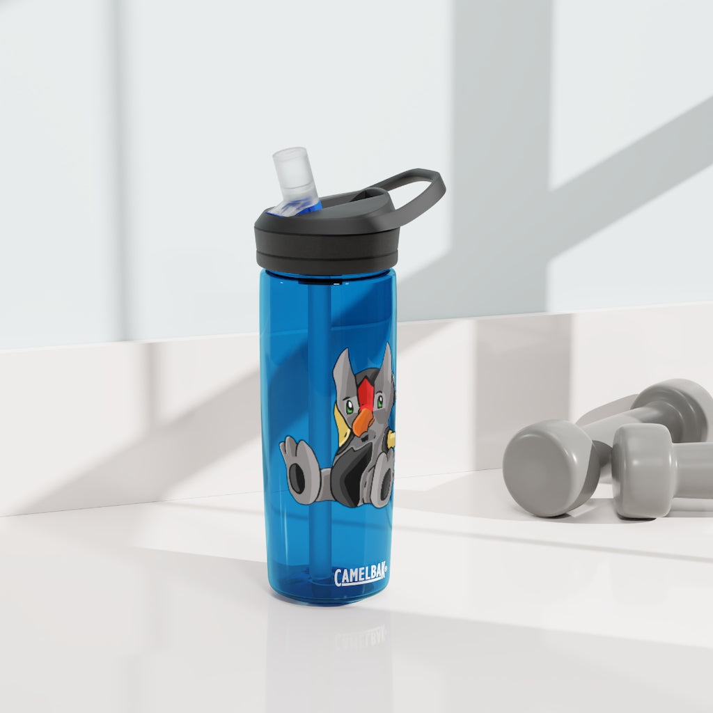 Raylow CamelBak Eddy® Water Bottle in 20oz and 25oz sizes, showcasing its durable Tritan™ material and spill-proof design.