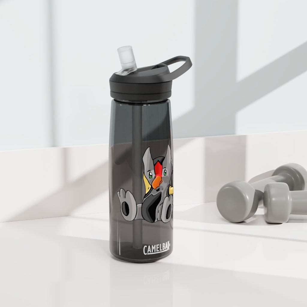 Raylow CamelBak Eddy® Water Bottle in 20oz and 25oz sizes, showcasing its durable Tritan™ material and spill-proof design.