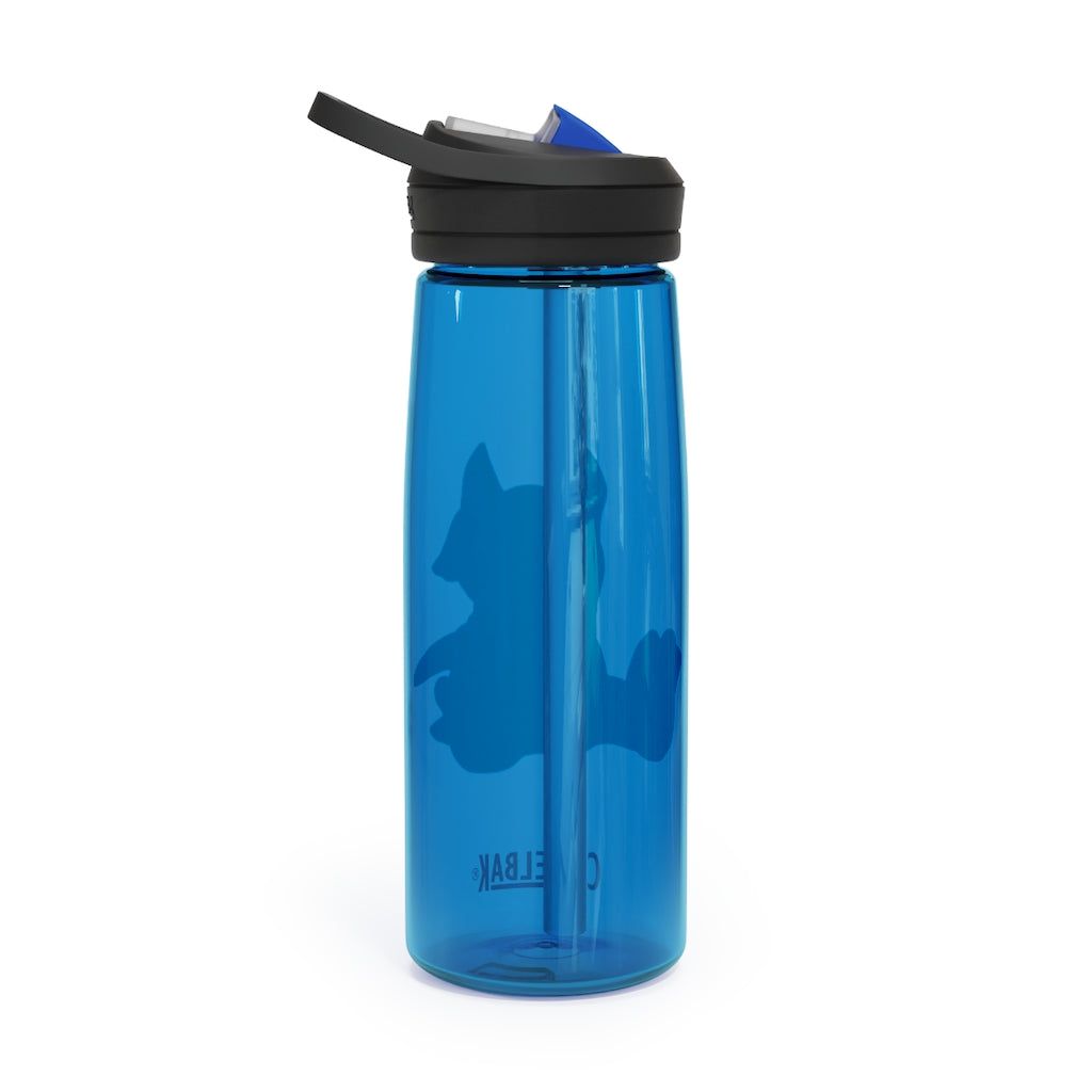 Raylow CamelBak Eddy® Water Bottle in 20oz and 25oz sizes, showcasing its durable Tritan™ material and spill-proof design.