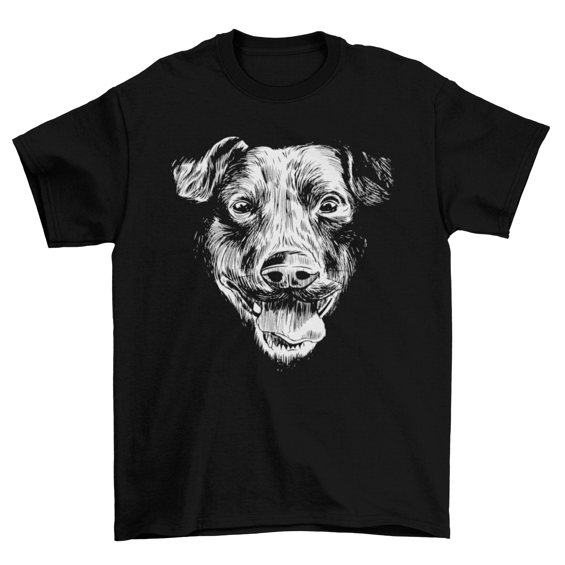 Realistic dog t-shirt featuring a detailed illustration of a Patterdale Terrier, showcasing its unique features and charm.