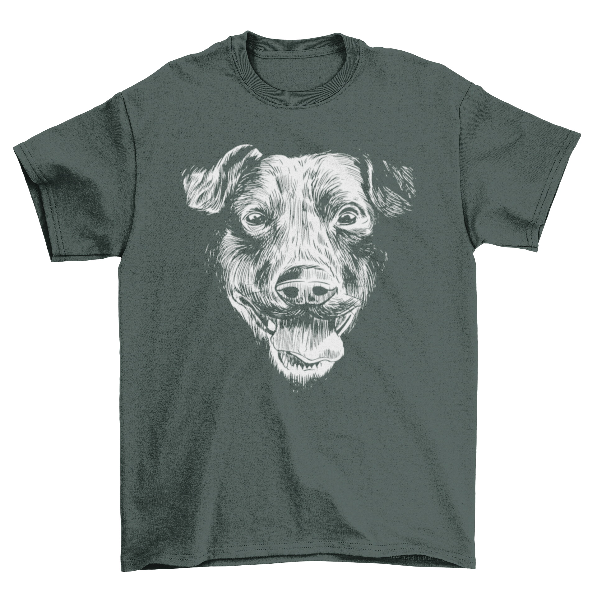 Realistic dog t-shirt featuring a detailed illustration of a Patterdale Terrier, showcasing its unique features and charm.