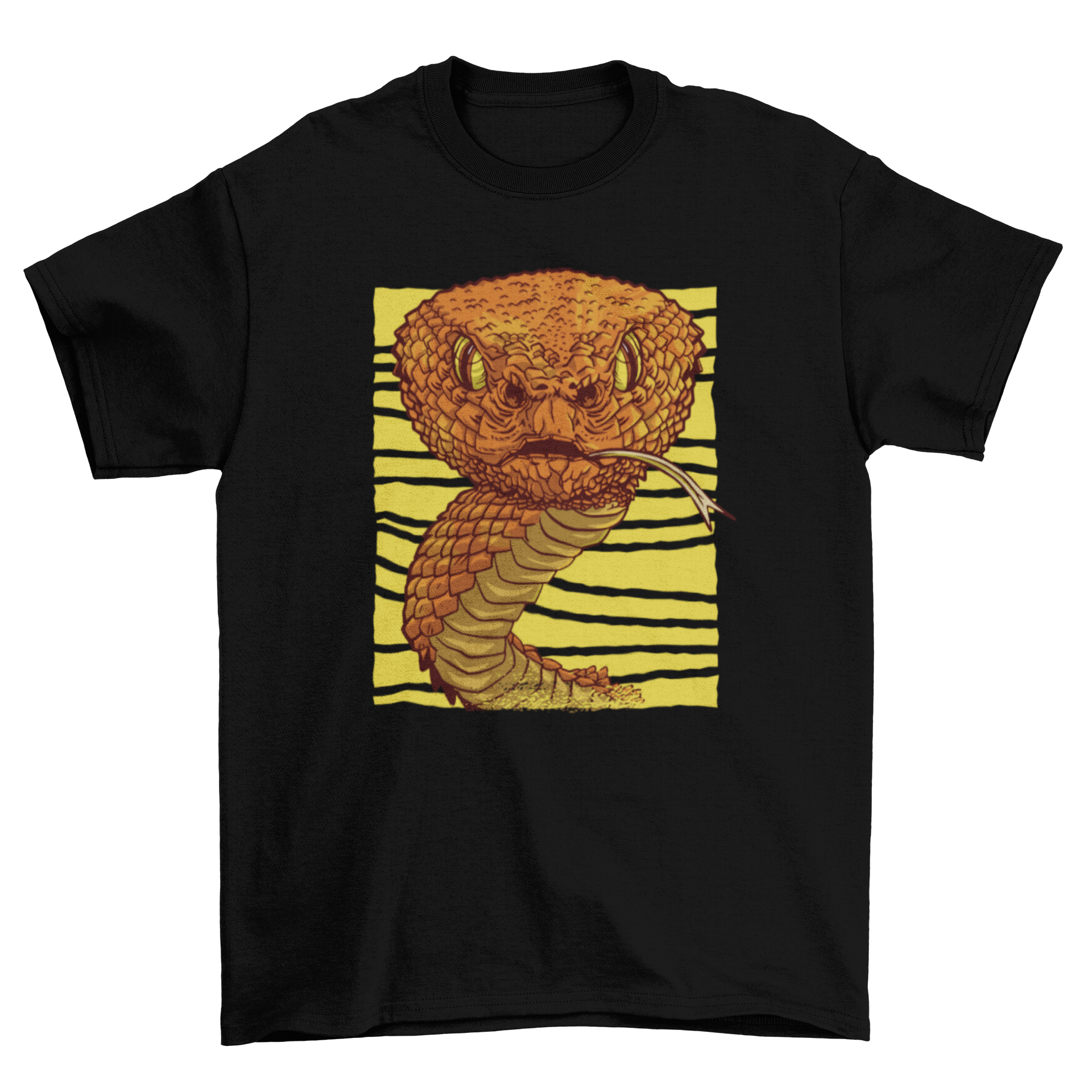 Realistic snake animal t-shirt featuring a detailed close-up of a snake design, perfect for animal lovers.