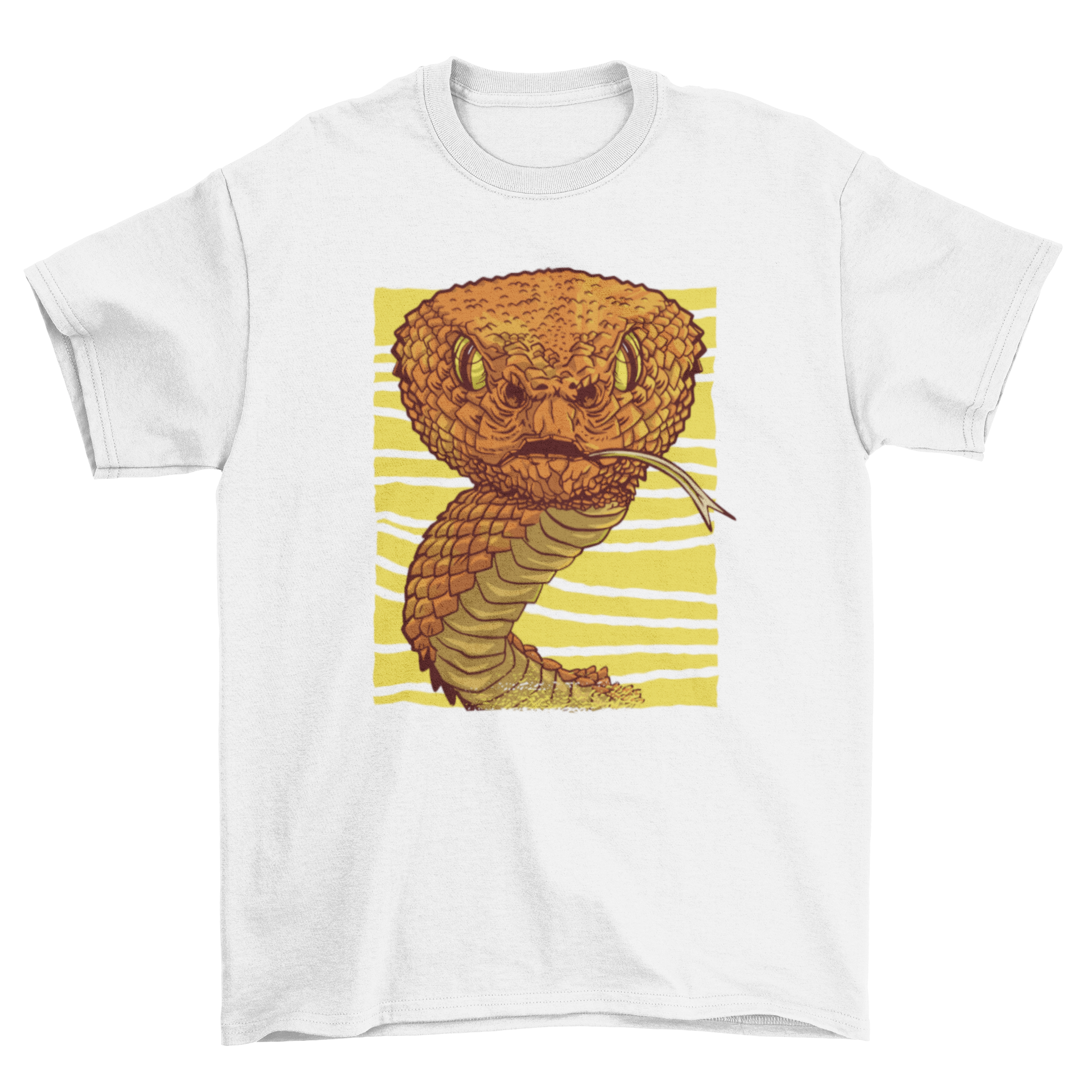 Realistic snake animal t-shirt featuring a detailed close-up of a snake design, perfect for animal lovers.