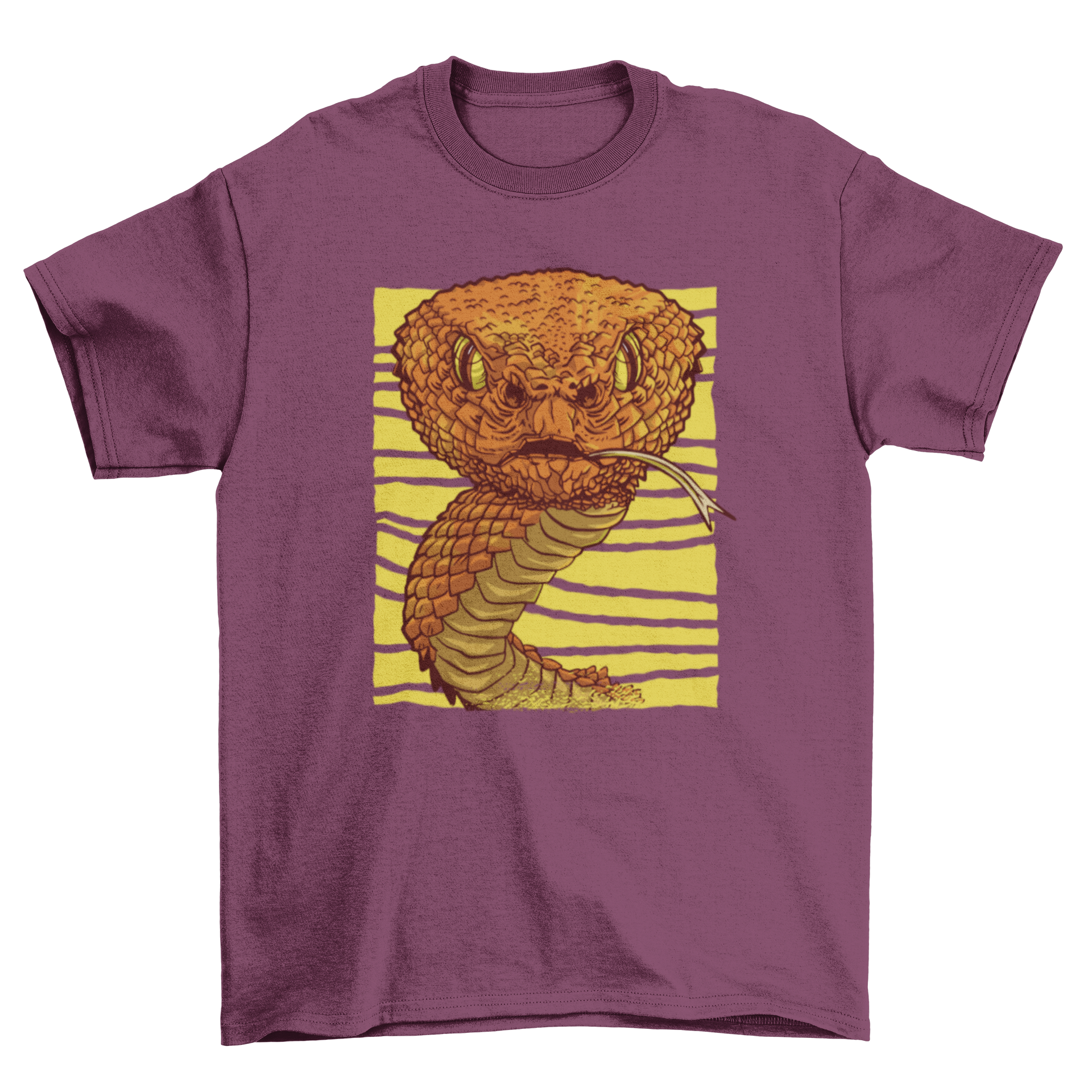 Realistic snake animal t-shirt featuring a detailed close-up of a snake design, perfect for animal lovers.