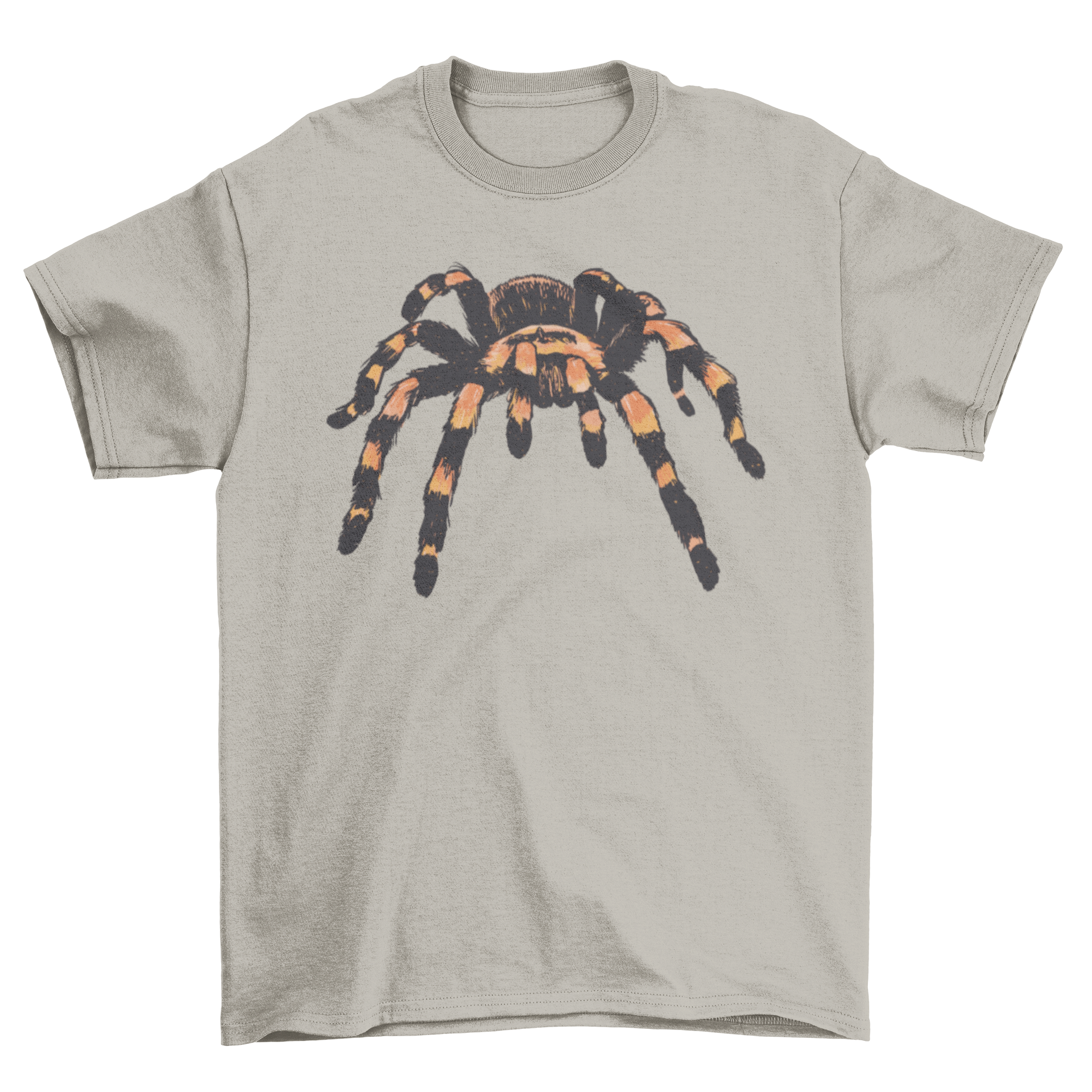 A realistic tarantula t-shirt featuring a detailed tarantula design on a comfortable fabric.