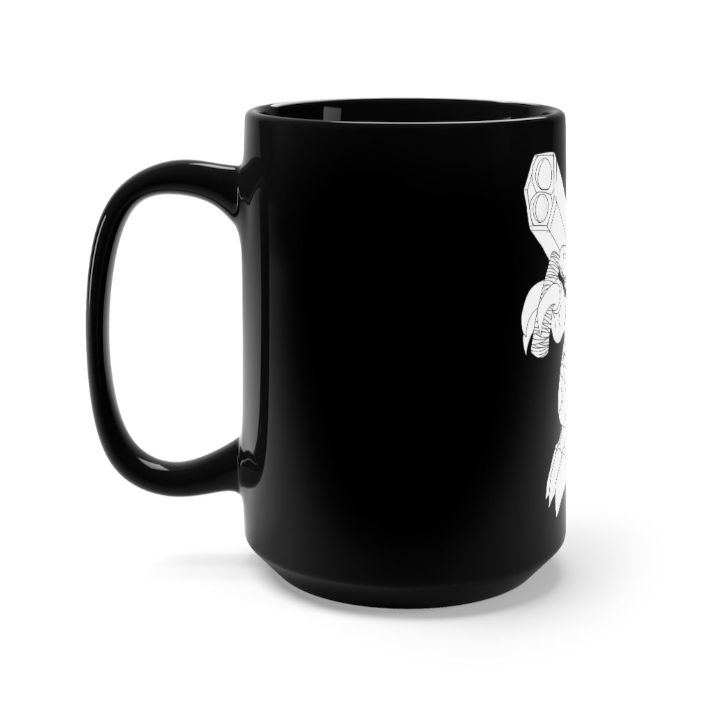 Rector Black Mug 15oz featuring a sleek black ceramic design with rounded corners and a comfortable C-handle.