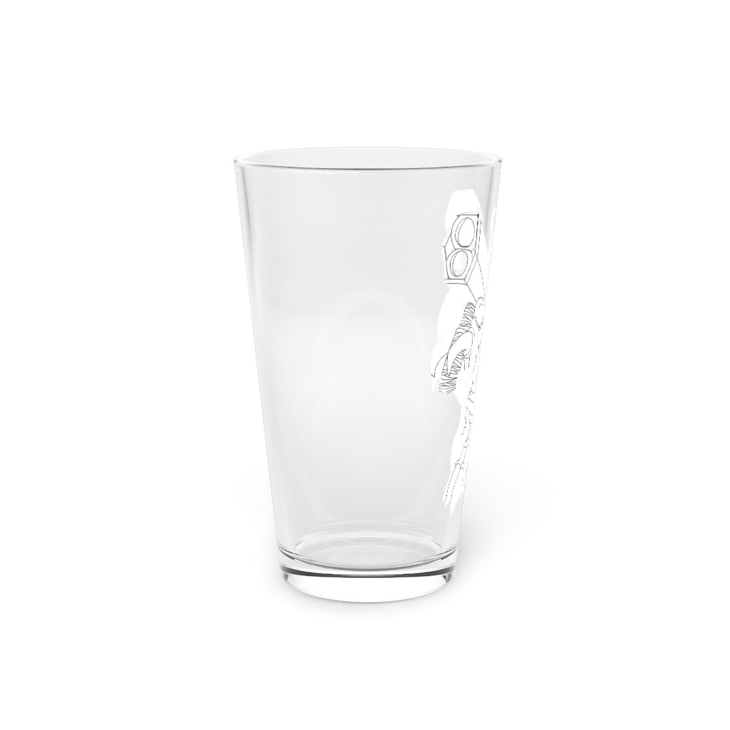 Rector Pint Glass, 16oz, clear glass with customizable design, perfect for beverages.