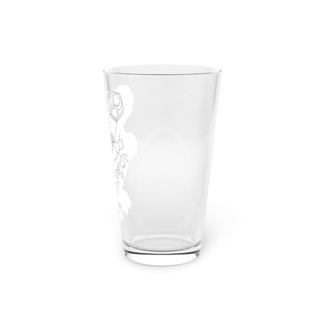 Rector Pint Glass, 16oz, clear glass with customizable design, perfect for beverages.