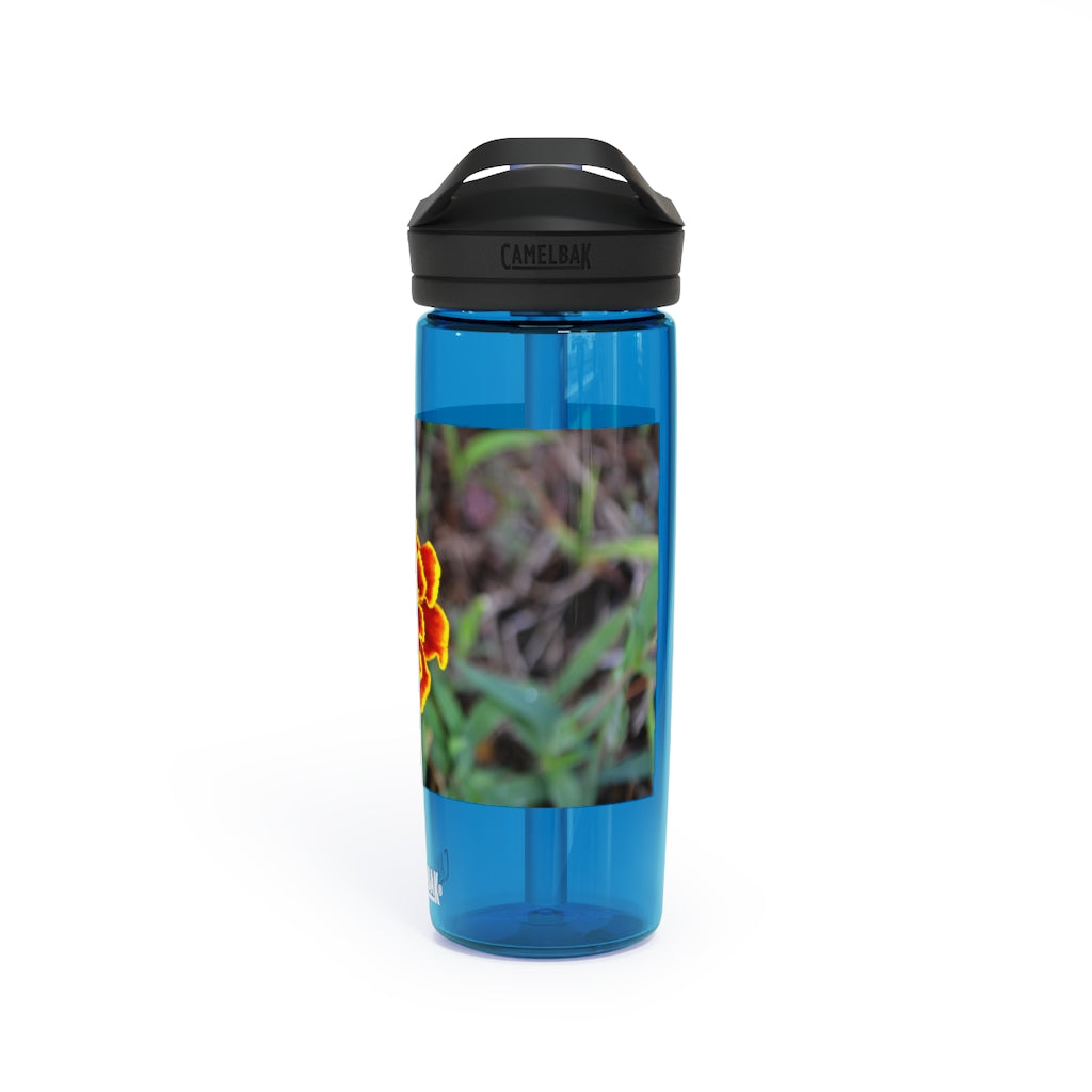 Red and Yellow Flower CamelBak Eddy® Water Bottle with a vibrant floral design, available in 20oz and 25oz sizes.