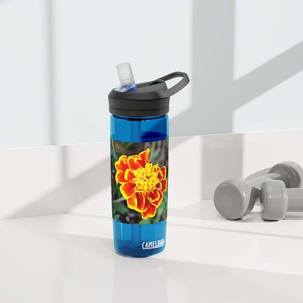 Red and Yellow Flower CamelBak Eddy® Water Bottle with a vibrant floral design, available in 20oz and 25oz sizes.