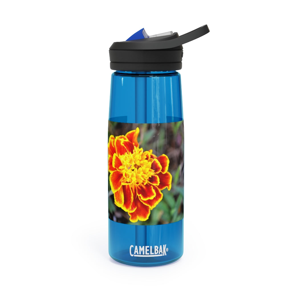 Red and Yellow Flower CamelBak Eddy® Water Bottle with a vibrant floral design, available in 20oz and 25oz sizes.