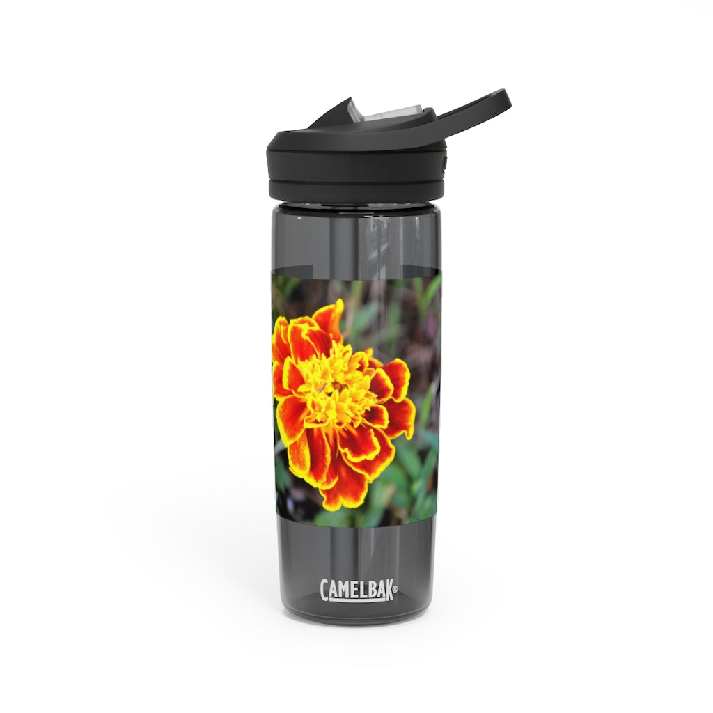 Red and Yellow Flower CamelBak Eddy® Water Bottle with a vibrant floral design, available in 20oz and 25oz sizes.