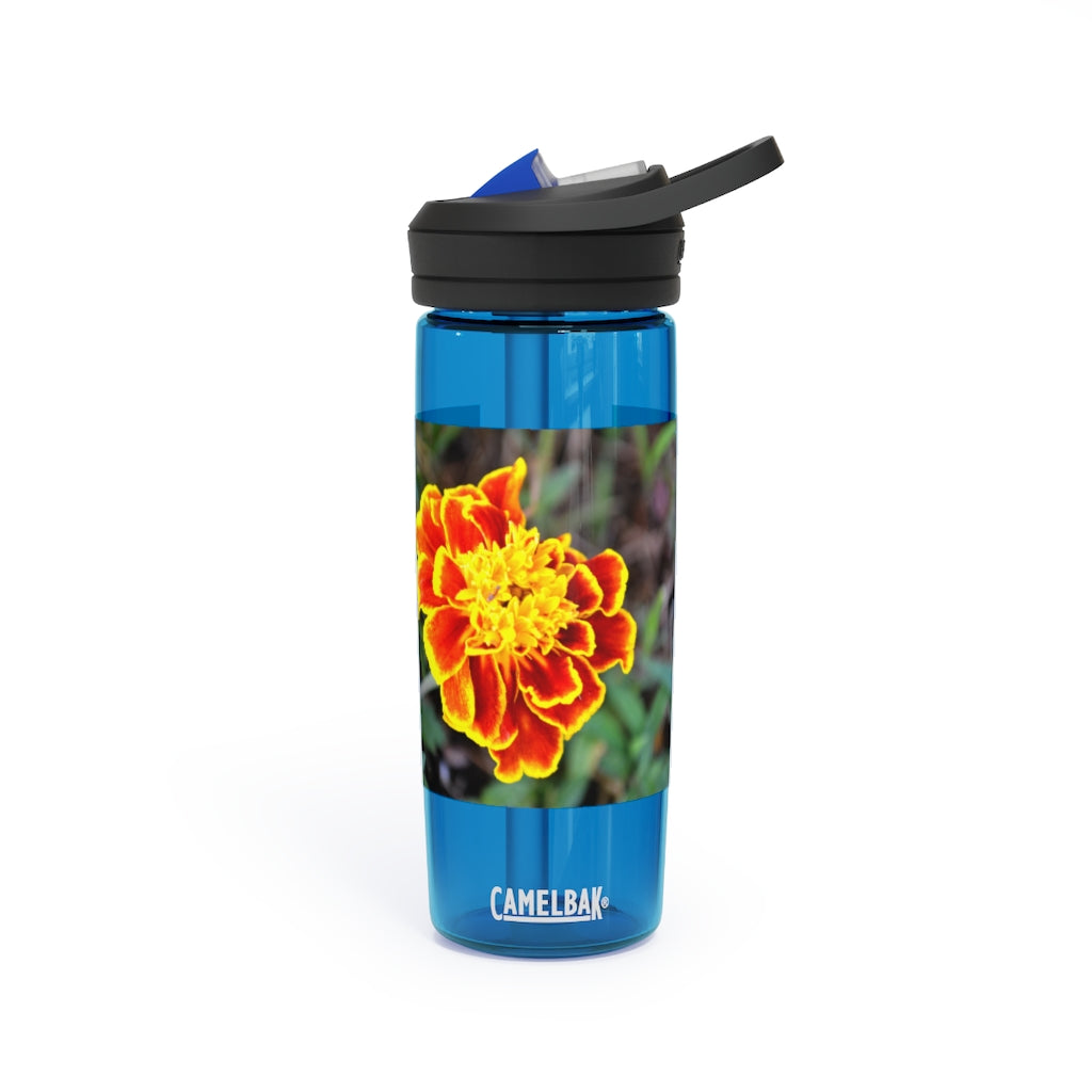 Red and Yellow Flower CamelBak Eddy® Water Bottle with a vibrant floral design, available in 20oz and 25oz sizes.