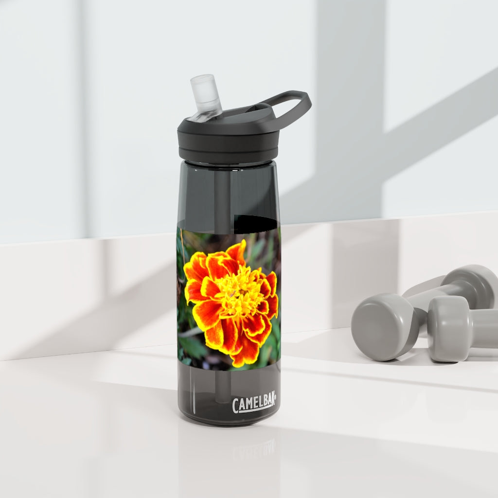 Red and Yellow Flower CamelBak Eddy® Water Bottle with a vibrant floral design, available in 20oz and 25oz sizes.