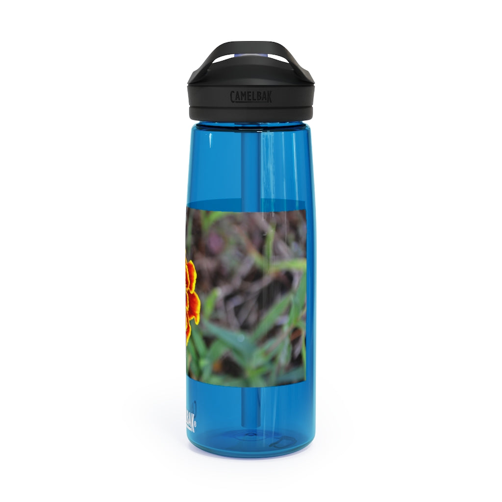 Red and Yellow Flower CamelBak Eddy® Water Bottle with a vibrant floral design, available in 20oz and 25oz sizes.