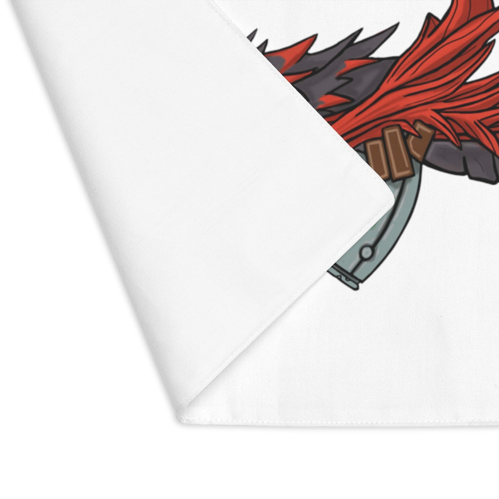 Red Black Dragon Gun Placemat featuring a vibrant dragon design on a cotton fabric, perfect for enhancing dining tables.