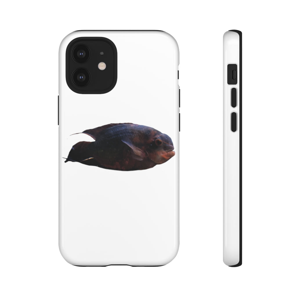 Red Black Fish Tough Case featuring a vibrant fish design, dual layer protection, and precise cutouts for easy access to ports.