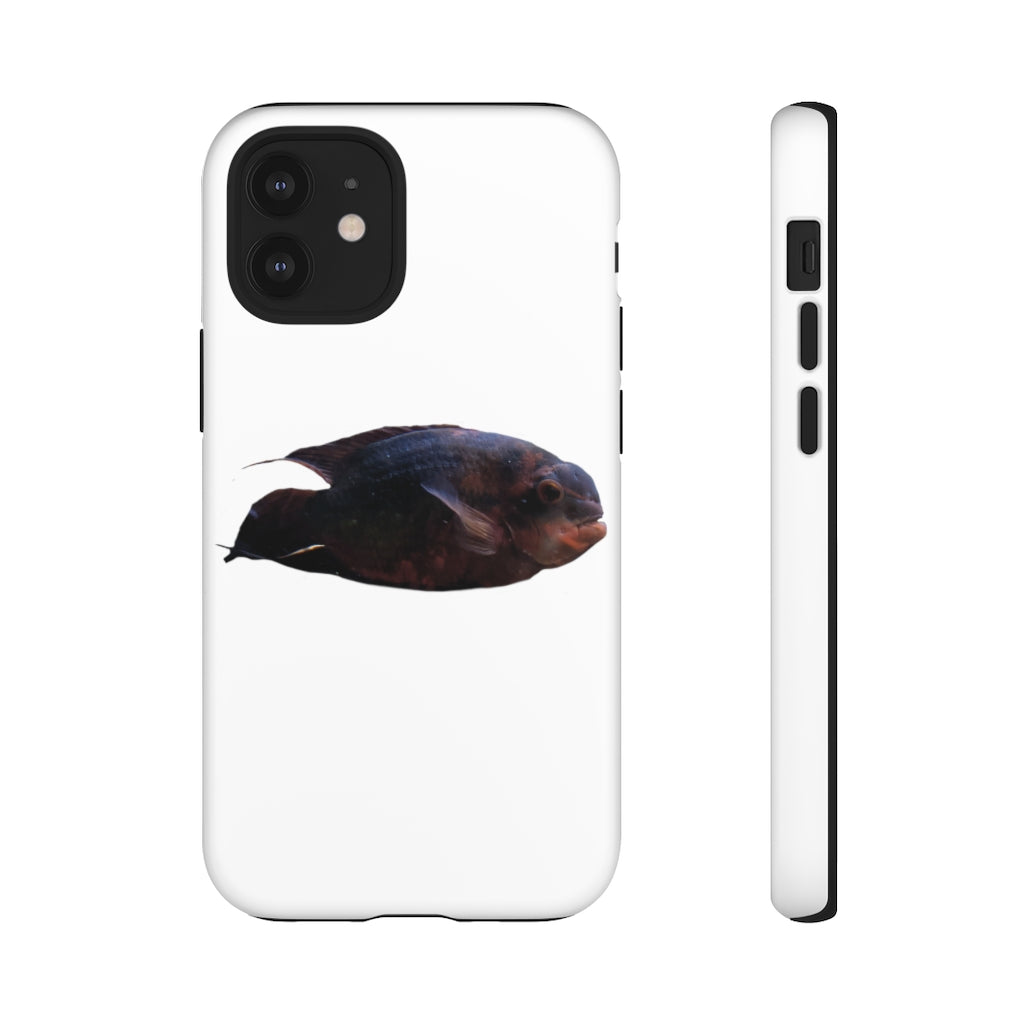 Red Black Fish Tough Case featuring a vibrant fish design, dual layer protection, and precise cutouts for easy access to ports.