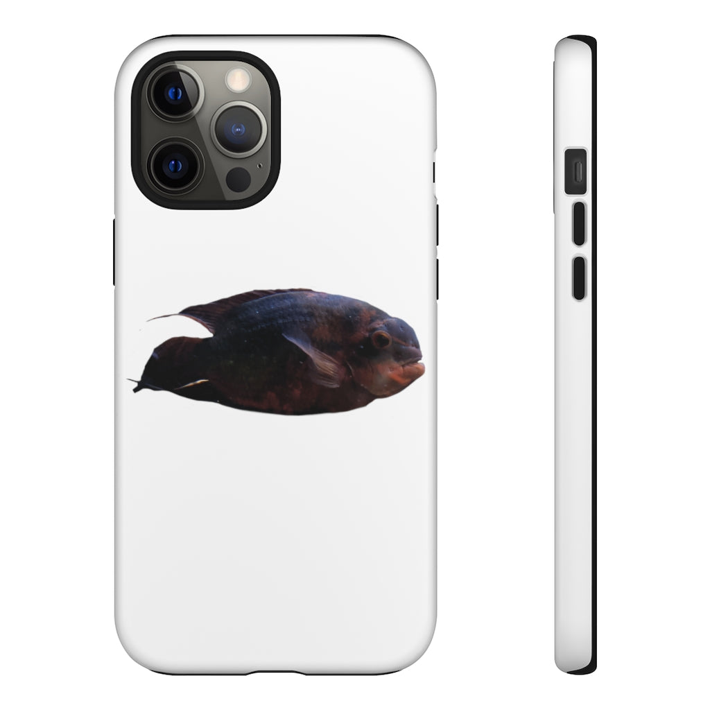 Red Black Fish Tough Case featuring a vibrant fish design, dual layer protection, and precise cutouts for easy access to ports.