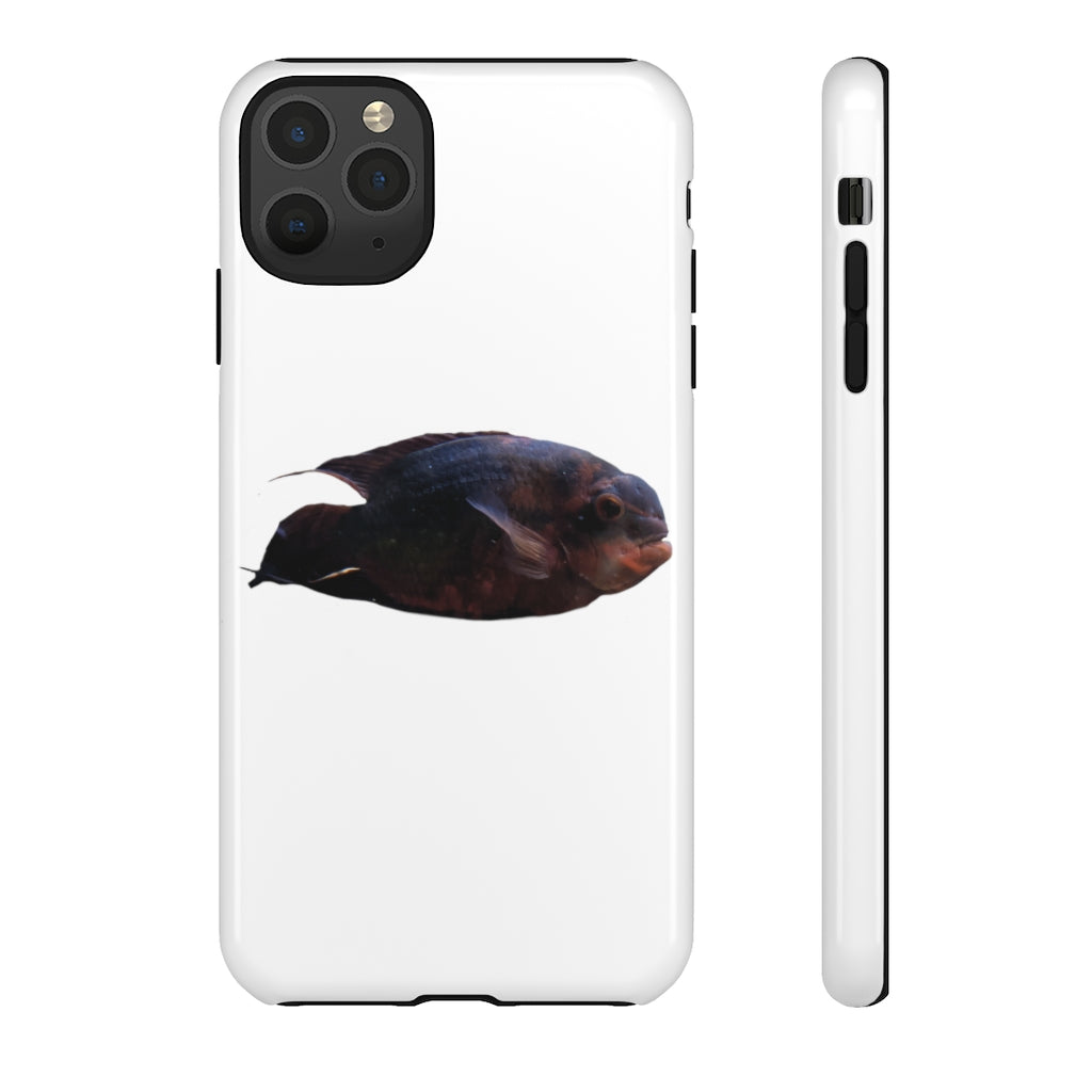 Red Black Fish Tough Case featuring a vibrant fish design, dual layer protection, and precise cutouts for easy access to ports.