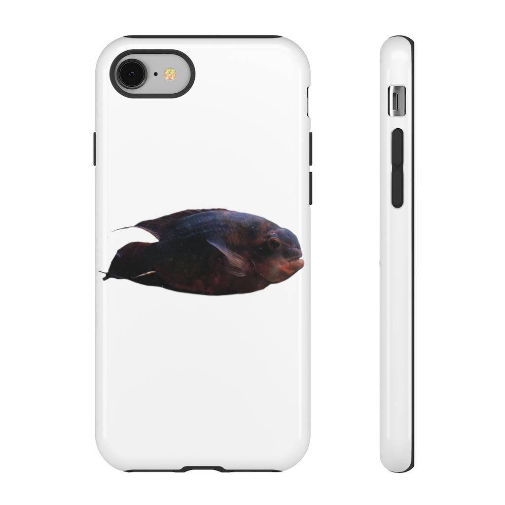 Red Black Fish Tough Case featuring a vibrant fish design, dual layer protection, and precise cutouts for easy access to ports.