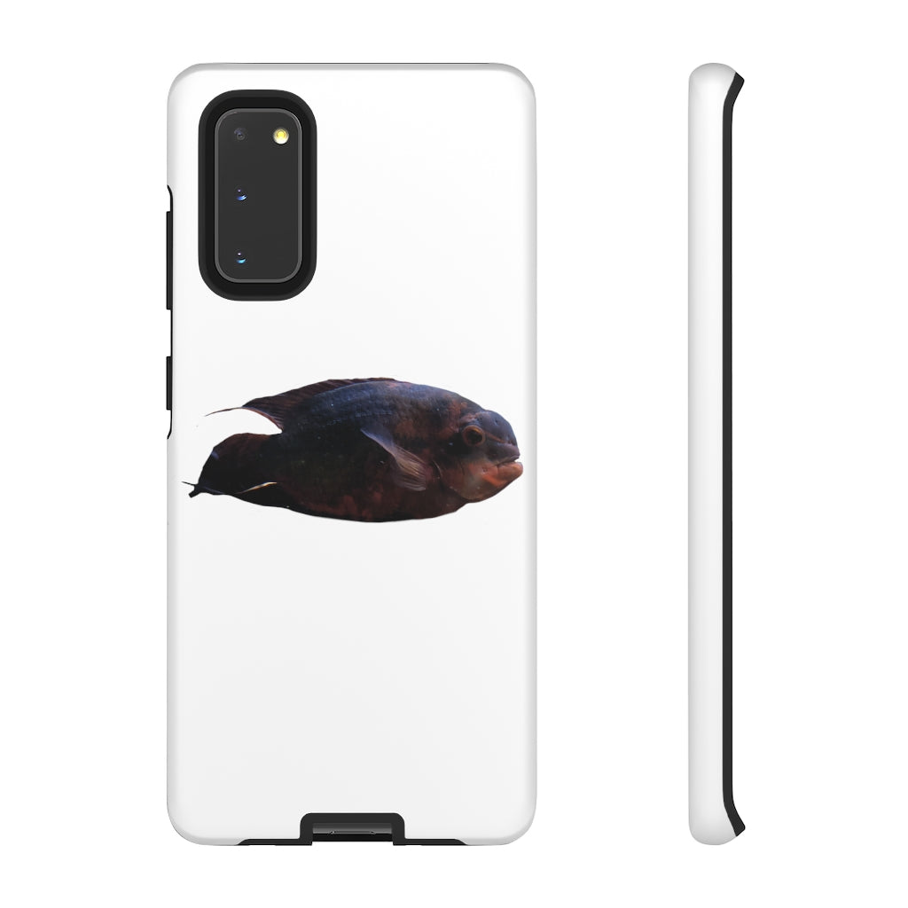 Red Black Fish Tough Case featuring a vibrant fish design, dual layer protection, and precise cutouts for easy access to ports.