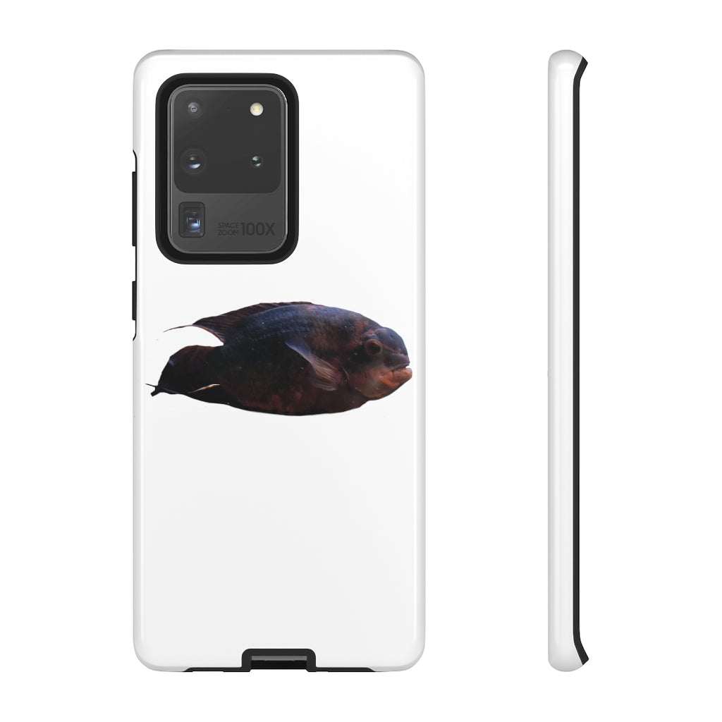 Red Black Fish Tough Case featuring a vibrant fish design, dual layer protection, and precise cutouts for easy access to ports.