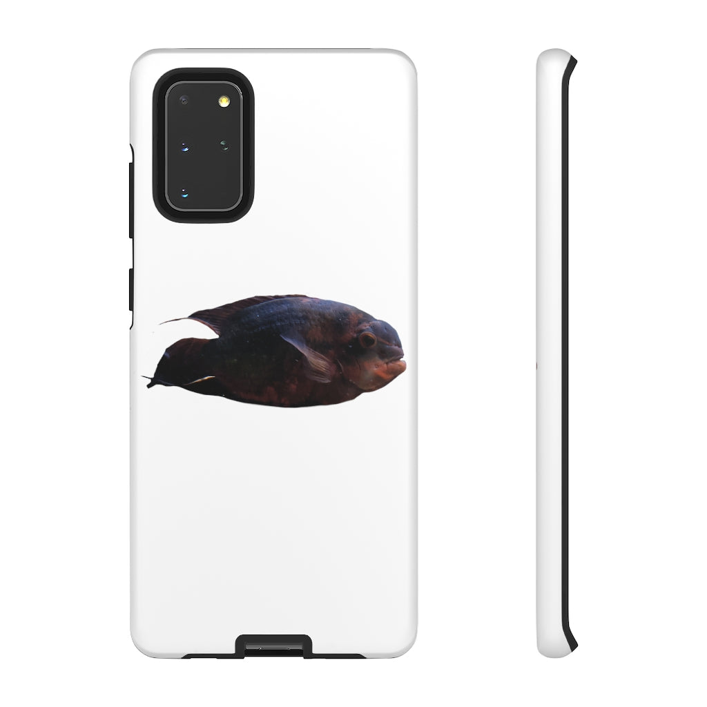 Red Black Fish Tough Case featuring a vibrant fish design, dual layer protection, and precise cutouts for easy access to ports.