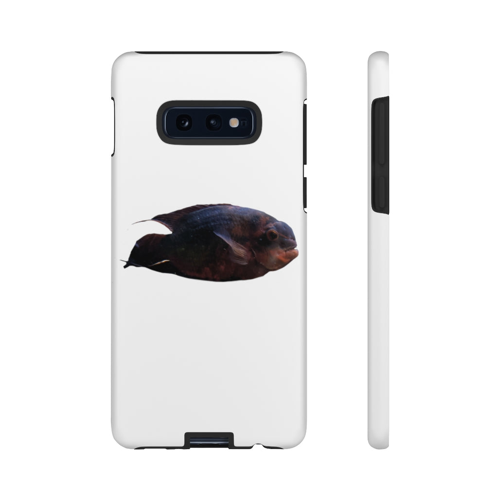 Red Black Fish Tough Case featuring a vibrant fish design, dual layer protection, and precise cutouts for easy access to ports.