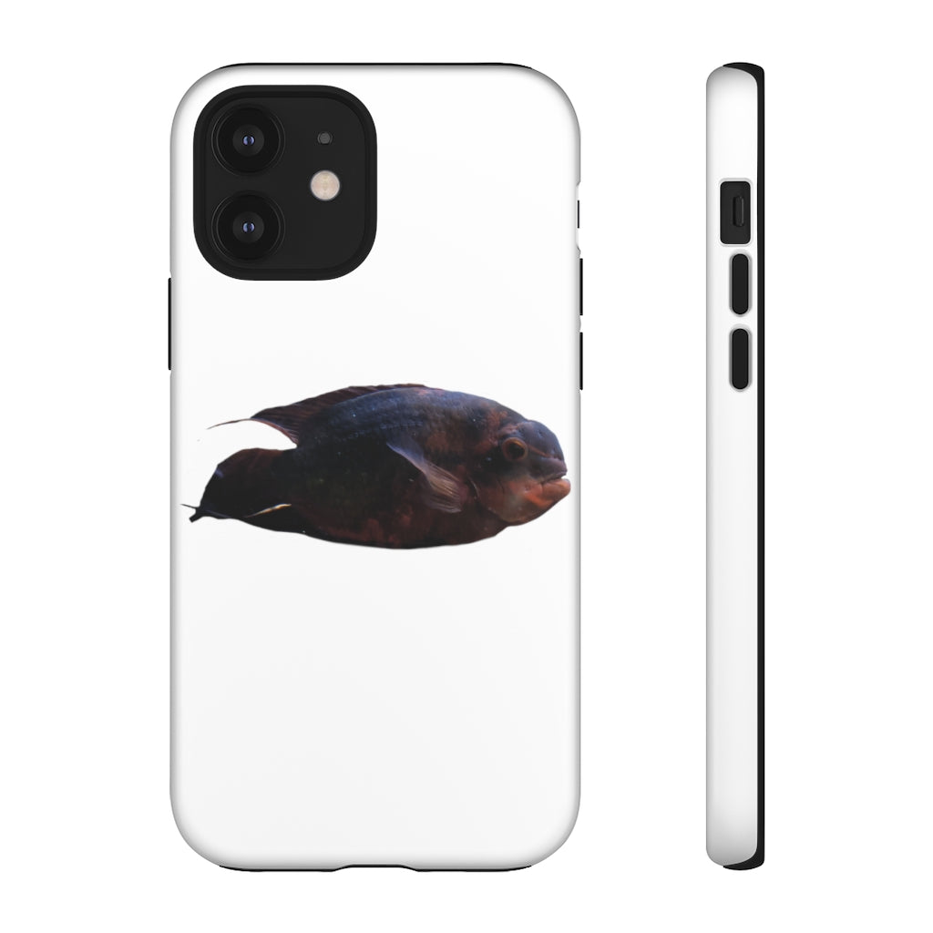 Red Black Fish Tough Case featuring a vibrant fish design, dual layer protection, and precise cutouts for easy access to ports.