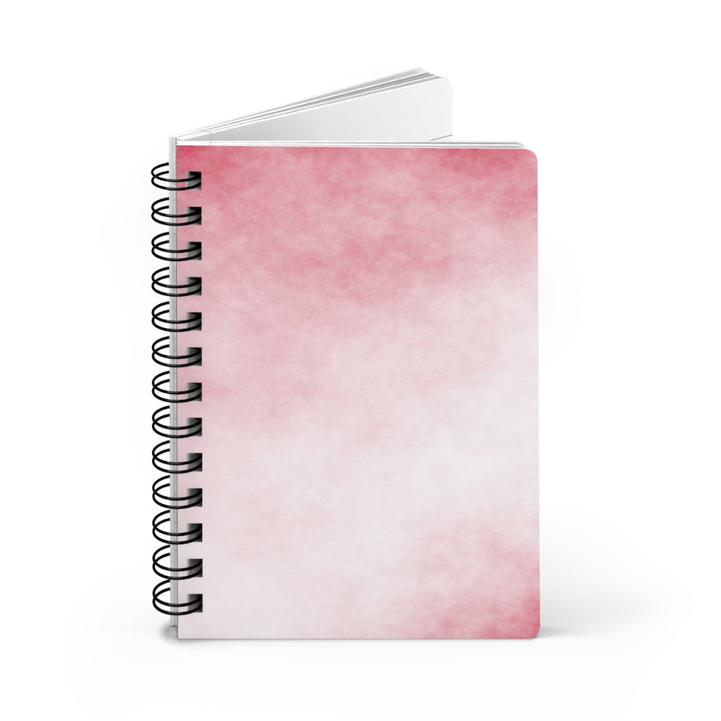 Red Clouds Spiral Bound Journal with glossy laminated cover and lined pages, featuring a vibrant red clouds design.