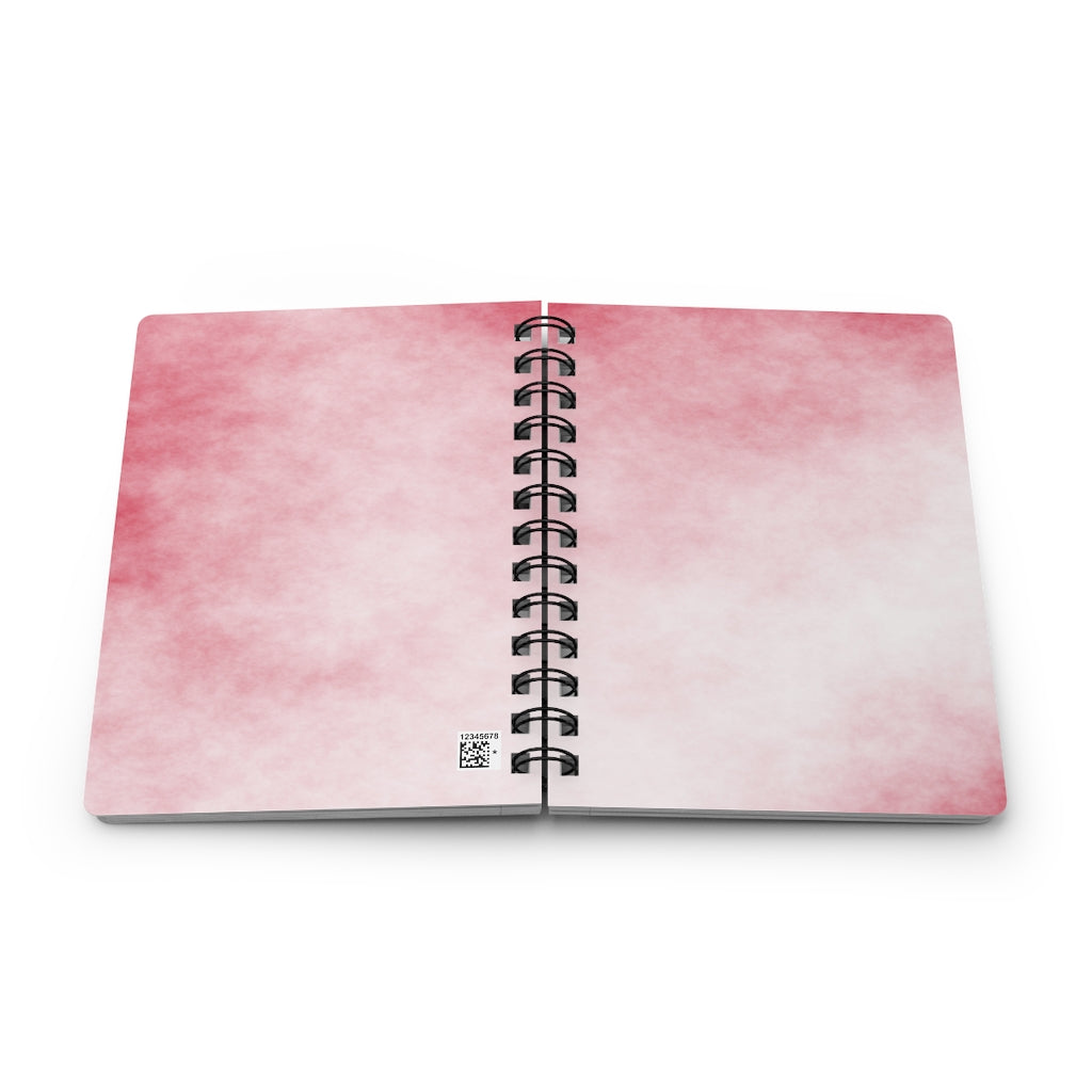 Red Clouds Spiral Bound Journal with glossy laminated cover and lined pages, featuring a vibrant red clouds design.