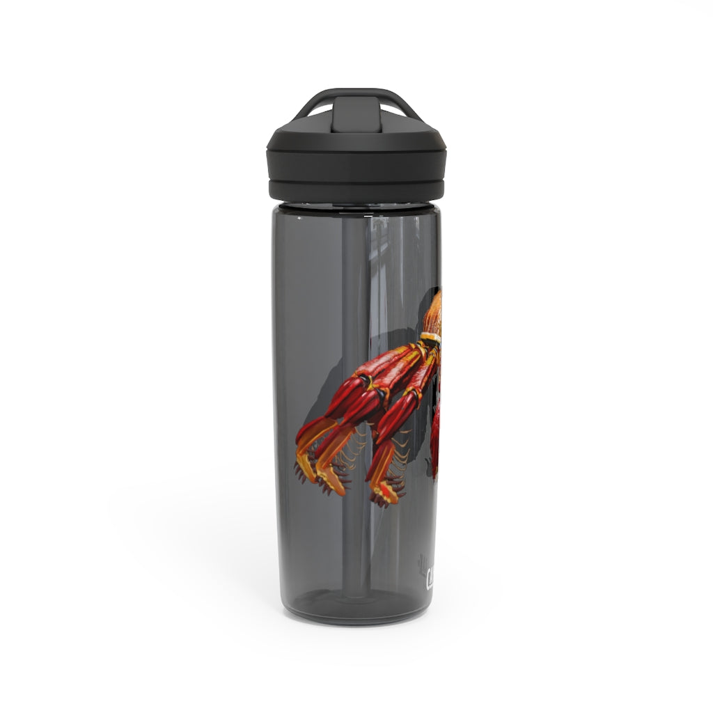 Red Crab CamelBak Eddy® Water Bottle in vibrant red color, showcasing its ergonomic design and spill-proof biting valve.