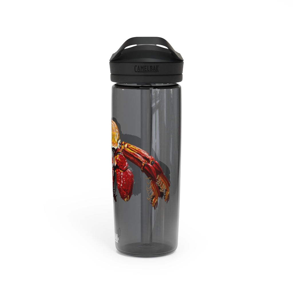 Red Crab CamelBak Eddy® Water Bottle in vibrant red color, showcasing its ergonomic design and spill-proof biting valve.