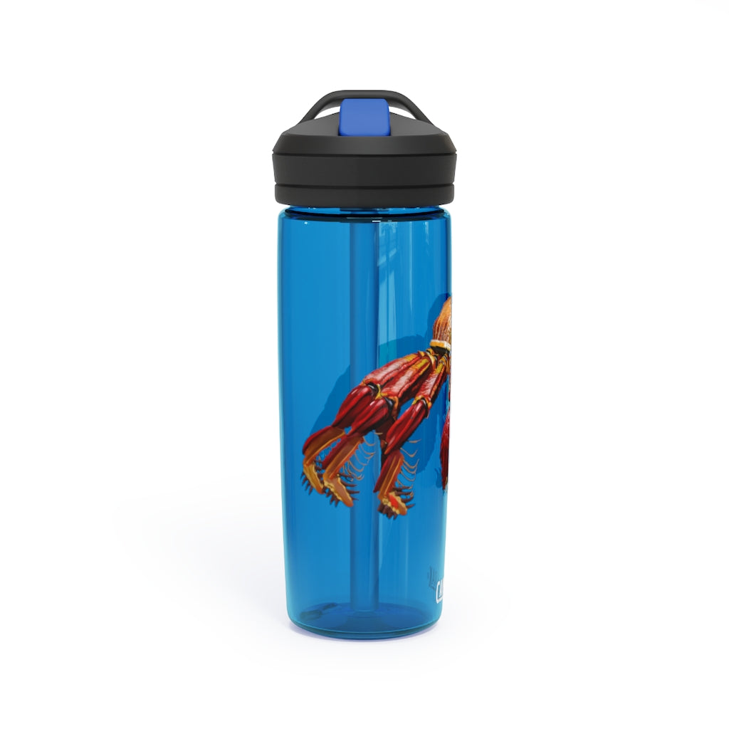 Red Crab CamelBak Eddy® Water Bottle in vibrant red color, showcasing its ergonomic design and spill-proof biting valve.