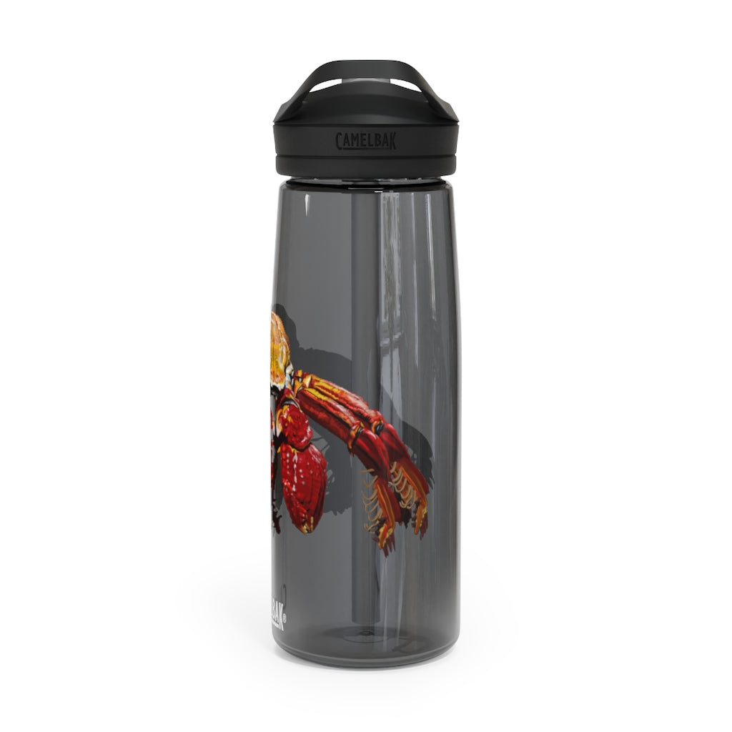 Red Crab CamelBak Eddy® Water Bottle in vibrant red color, showcasing its ergonomic design and spill-proof biting valve.