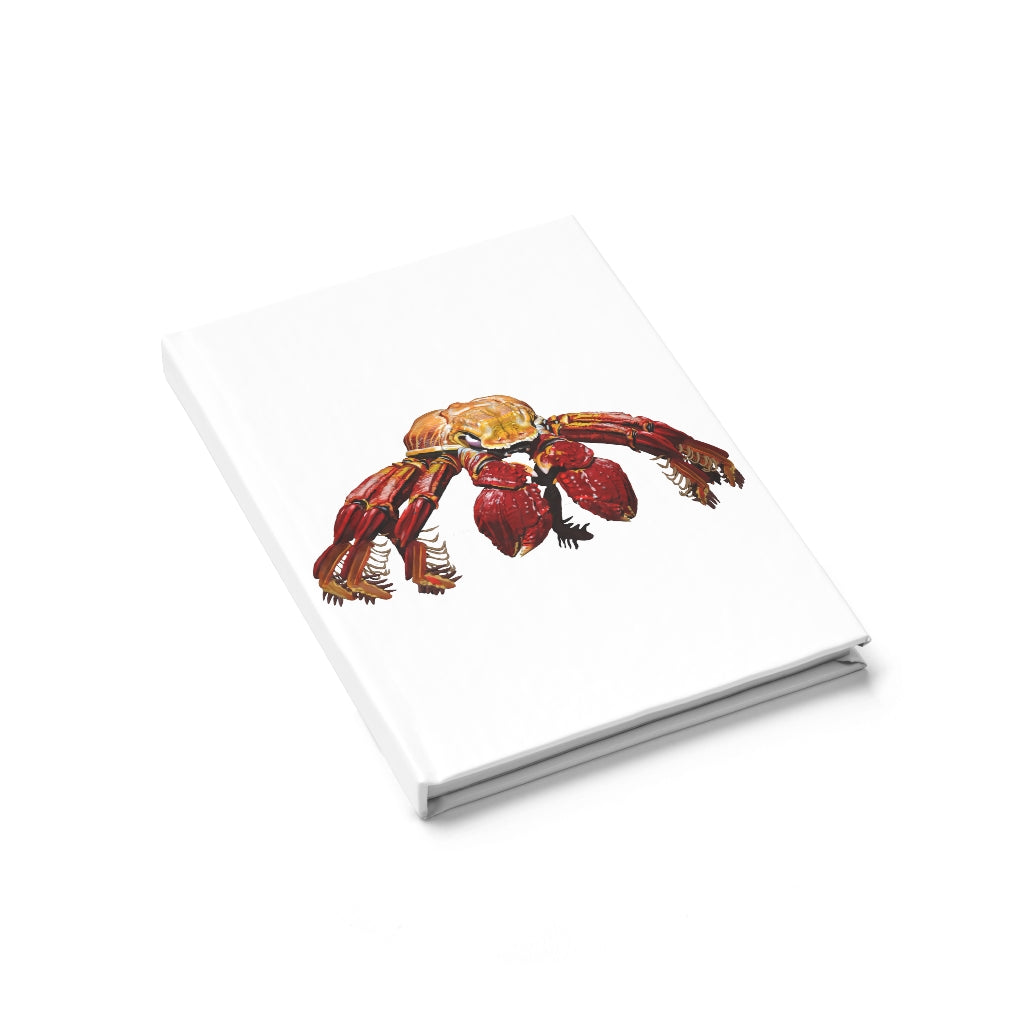 Red Crab Journal with ruled lines, featuring a durable hardcover and vibrant wraparound print.