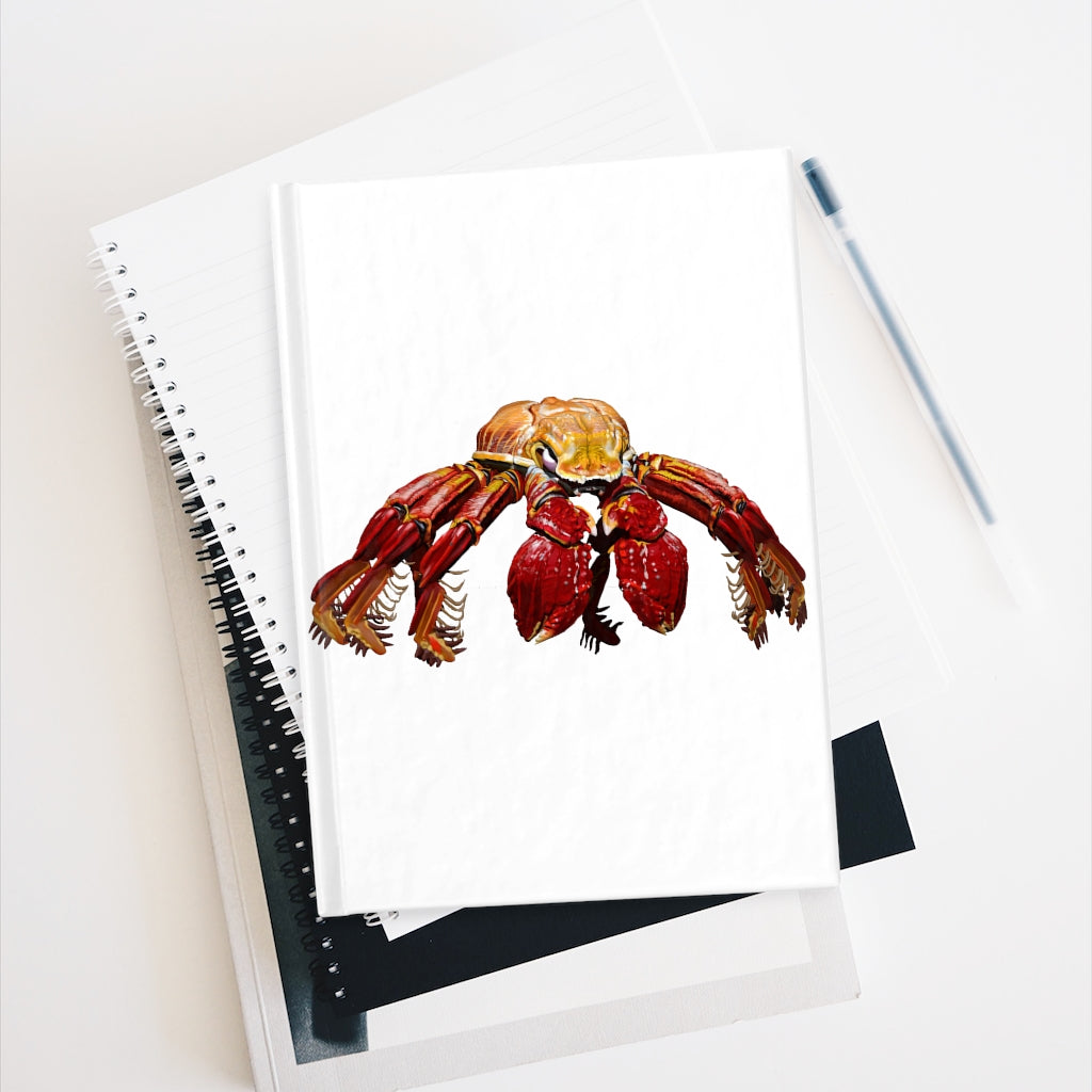 Red Crab Journal with ruled lines, featuring a durable hardcover and vibrant wraparound print.