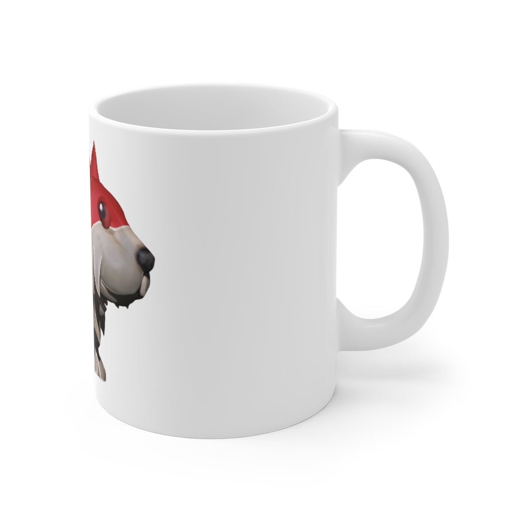 Red Dog Mug - Small 11oz with a scratch-resistant finish and easy-grip handle, perfect for coffee or tea.