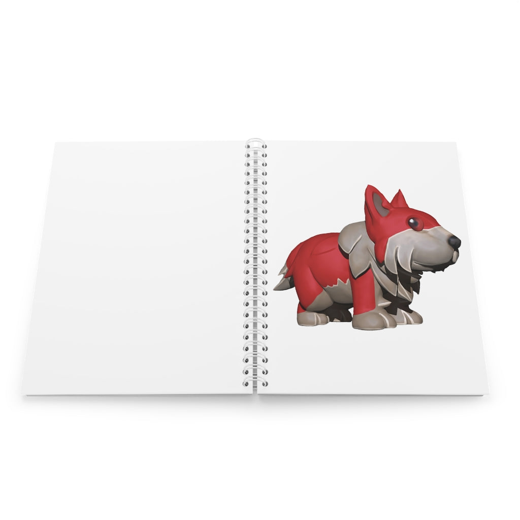 Red Dog Spiral Notebook with customizable covers and wide-ruled pages, featuring a semi-gloss laminated finish.