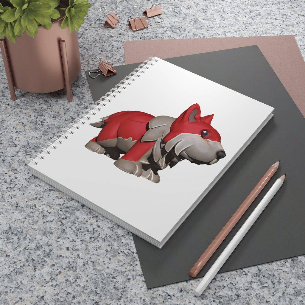 Red Dog Spiral Notebook with customizable covers and wide-ruled pages, featuring a semi-gloss laminated finish.