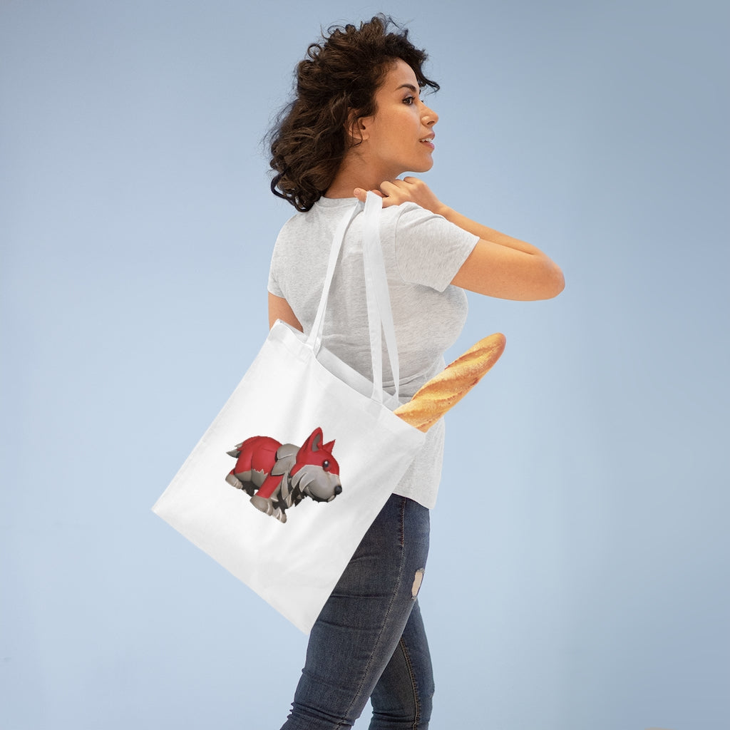 Red Dog Tote Bag made of 100% cotton with cross-stitched handles, available in multiple colors.