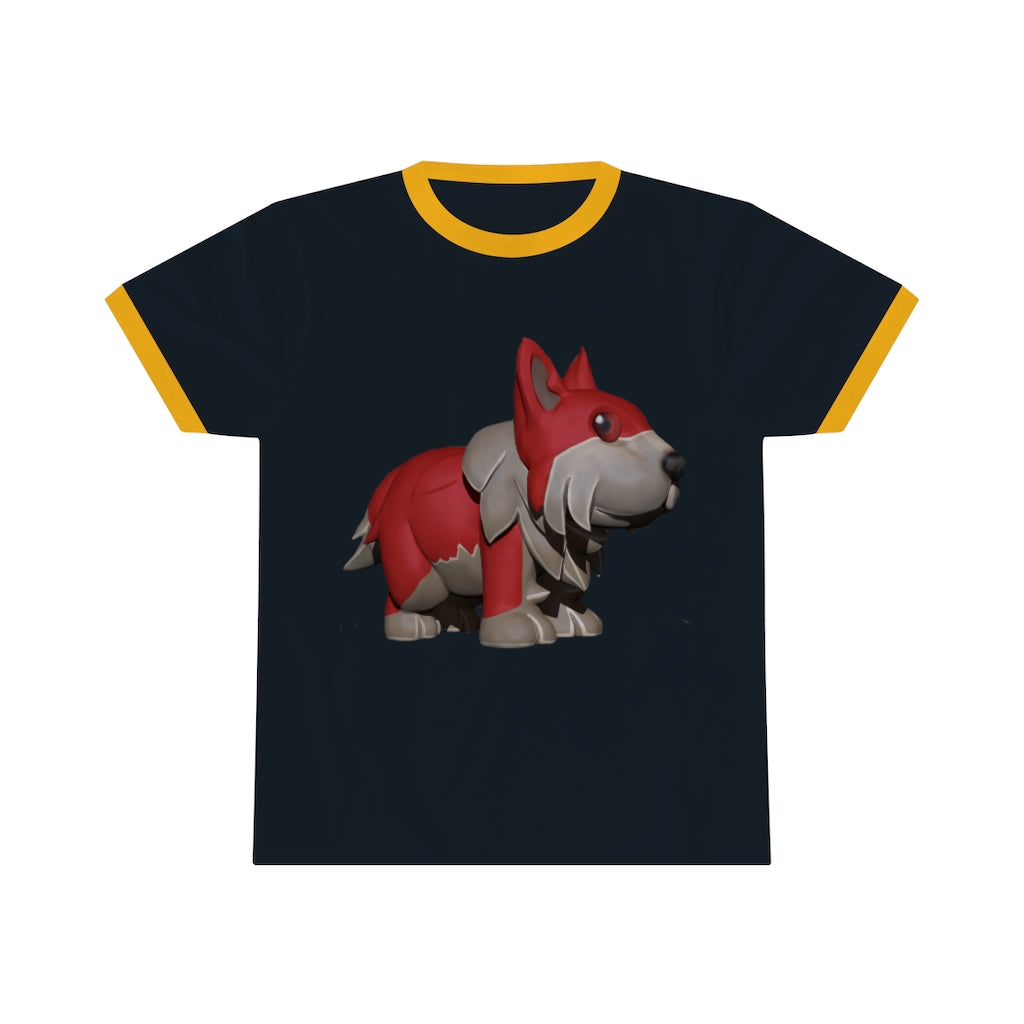 Red Dog Unisex Ringer Tee showcasing various colors and a classic design, perfect for summer wear.